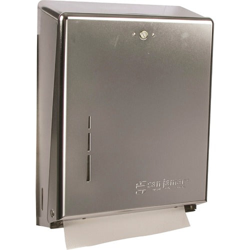 San Jamar  Dispenser, f/Towels, 500Sht Cap,11-3/8"x4"x14-3/4", Chrome