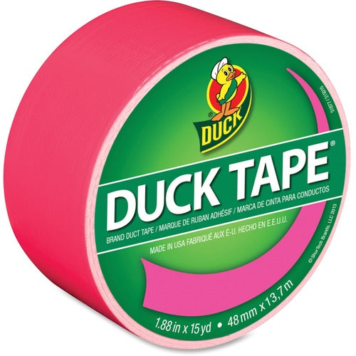 Duck Brand  Duck Tape, 1.88"x15 Yards, Neon Pink-DUC1265016RL