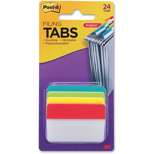 3M  Hanging FileTabs, 2", Angled, 24/PK, Solid Primary