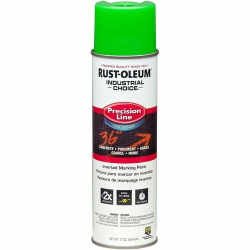 Rust-Oleum  Spray Paint,Marking,Water-Based,17oz,Fluorescent Green