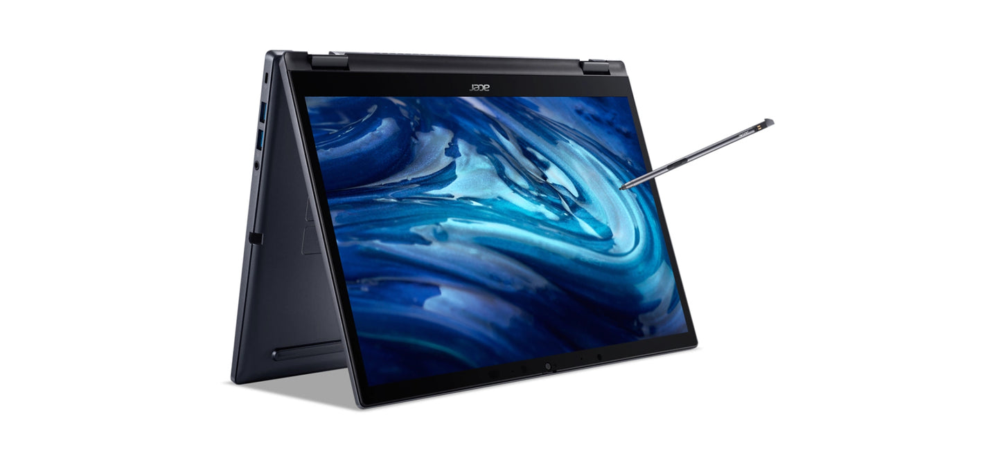 Acer TravelMate TMP414RN-52-58HG Intel® Core™ i5 i5-1240P Hybrid (2-in-1) 14" Touchscreen WUXGA 16 GB DDR4-SDRAM 512 GB SSD Wi-Fi 6E (802.11ax) Windows 10 Pro Blue