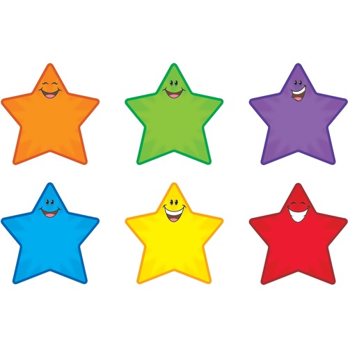 Trend Enterprises  Accents, Star Smiles Classic, 5-1/2" Tall, 36/PK, AST