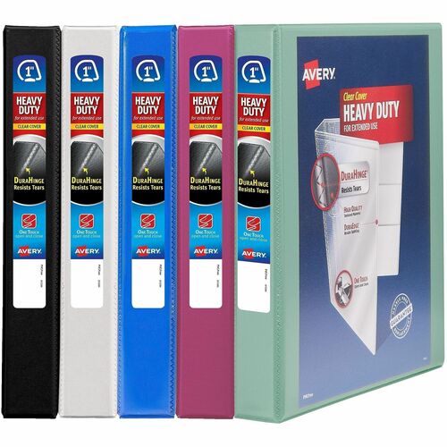Avery  View Binder, DuraHinge, 1" Capacity, 8-1/2"x11",12/CT,AST