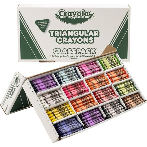 Crayola  Classpack Triangular Crayons, 16 Clrs, 256/BX, Ast