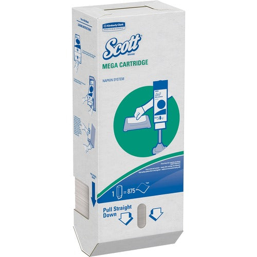 Kimberly-Clark Professional  Napkins,f/MegaCartridge Dispenser,6.5"x8.4",875/BX,6BX/CT,WE