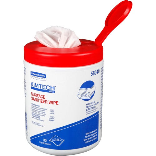 Kimberly-Clark Professional  Surface Sanitizer Wipes, 12"x12", 30 SH/Can, White