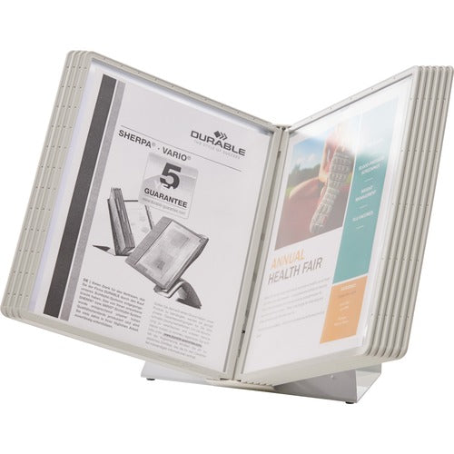 Durable Office Products  Vario Desk System, Antimicrobial, Ltr, 20 Sht, Gray
