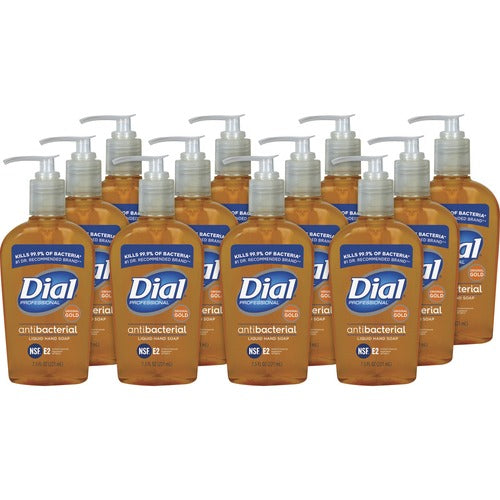 Dial Corporation  Hand Soap,Liquid,Antibacterial,7.5 oz Pump,12/CT,Gold