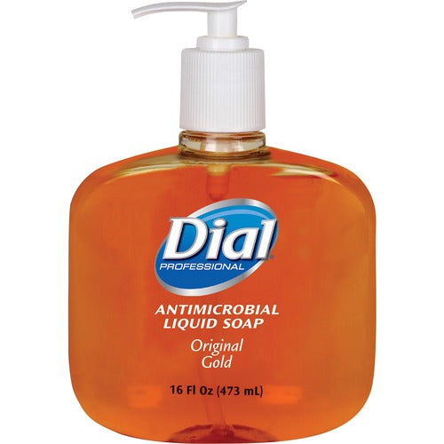 Dial Corporation  Hand Soap,Liquid, Antibacterial,16oz Pump,12/CT,Gold