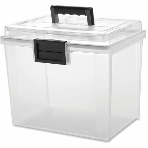 Iris  Weather Tight Portable File Box, 19Qt, 11.5x10.4"x13.8", CL