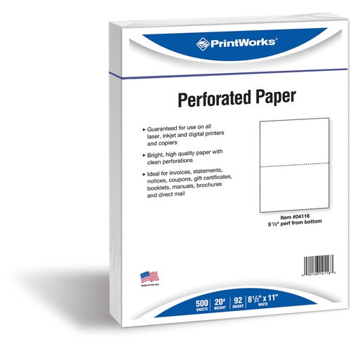 Docugard  Office Paper,Perforated 5-1/2",8-1/2"x11",20lb,500/RM,WE