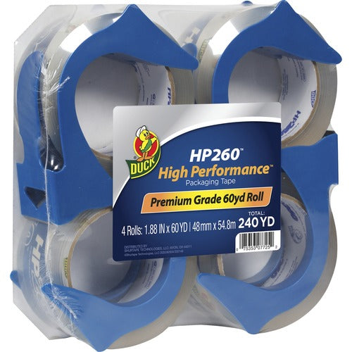 Duck Brand  Packing Tape,w/ Reusable Dispenser,1-7/8"x60 yds.,4/PK,Clear-DUC847667