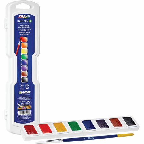 Dixon Ticonderoga Company  Watercolors, Half Pans, 8 Colors/Set, Assorted