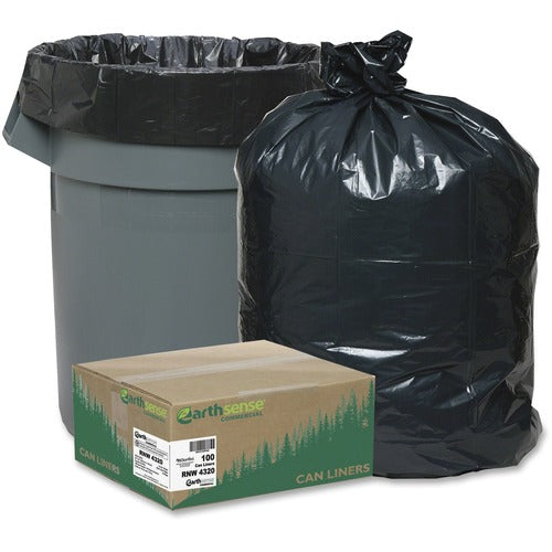 Webster  Can Liners, 2mil, 56 Gal, 33"x39", 100/CT, Black