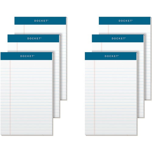 Tops  Notepads, Narrow Ruled, 50 Sheets, 5"x8", 6/PK, White