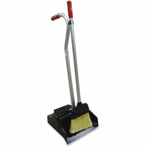 Unger  Ergodustpan With Broom, 12" W, Black/Silver