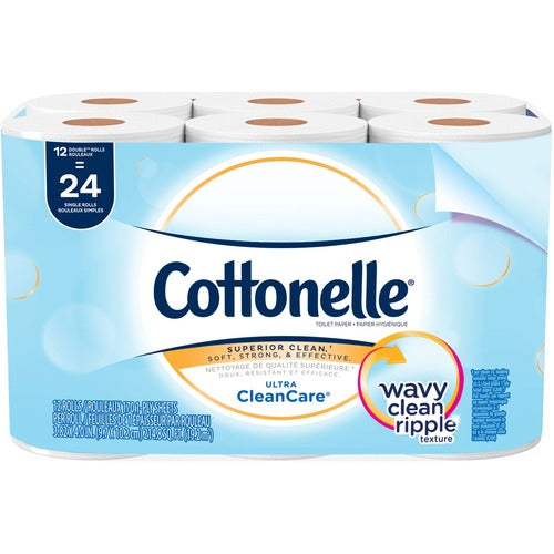 Kimberly-Clark Professional  Bath Tissue, Clean Ripple,170Sht/RL,12RL/PK, 4PK/CT, White