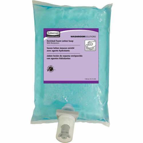 Rubbermaid Commercial Products  Foam Hand Soap w/Moisturizers, 1100ml, 4/CT, Blue
