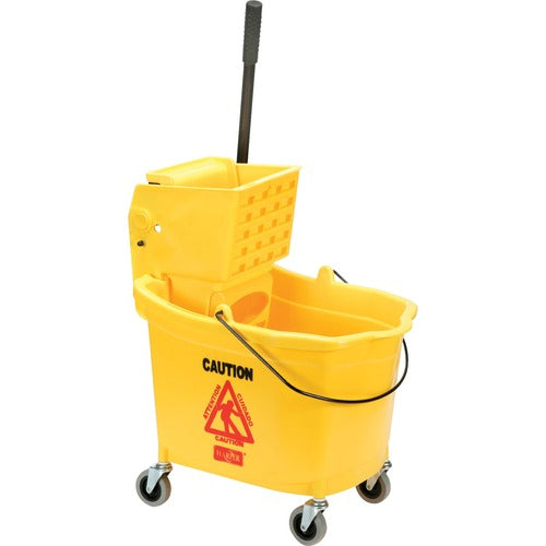 SKILCRAFT  Mop Bucket/Wringer Set, 35 qt, 15-1/4"x21"x36-1/2", Yellow