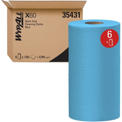 Kimberly-Clark Professional  Wypall X60 Wipers Roll, 130Sheets/RL, 6RL/CT, Blue