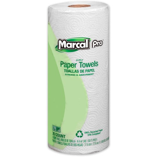 Marcal Paper Mills, Inc  Paper Towel Roll, 2-Ply, 70Sheets/RL, 15RL/CT, WE