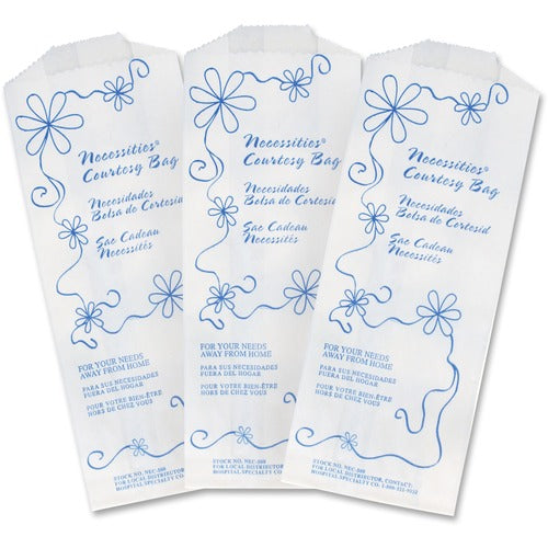 Hospeco  Courtesy Disposal Bag, 8"x3"x2", 500/CT, White
