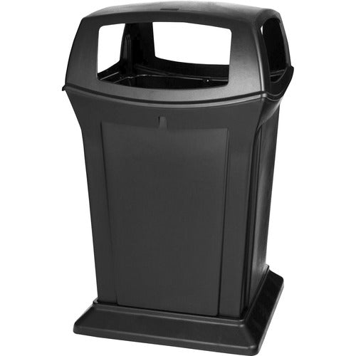 Rubbermaid Commercial Products  Waste Container,Outdoor,45 Gal,24-9/10"x24-9/10"x41-1/2",BK