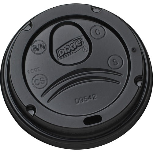 Dixie Foods  Lids, Domed, 3-1/2"Wx3-1/2"Lx1/2"H, 100/PK, 10PK/CT, BK-DXED9542B