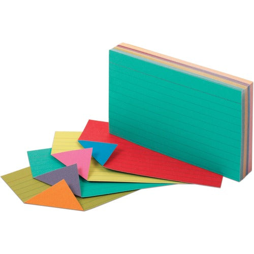 Oxford  Index Cards,Ruled, 3"x5", 100/PK, Assorted