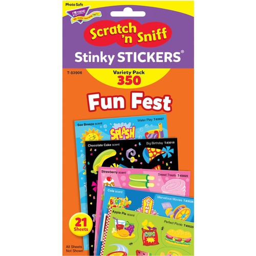 Trend Enterprises  Scratch n' Sniff Variety Pack, Fun Fest, 350 Stickers, Multi