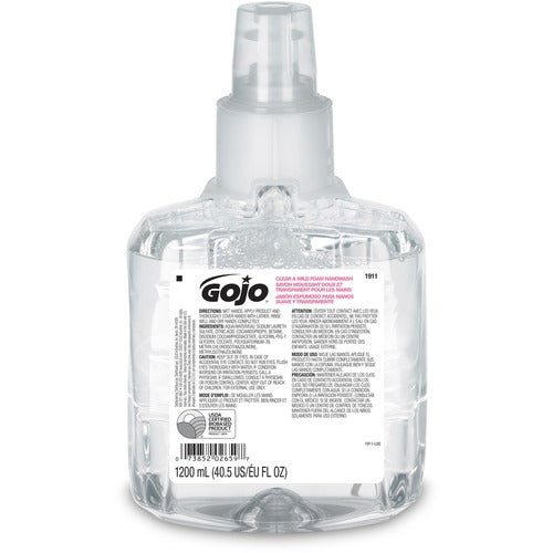 Gojo  Foam Handwash, Mild, f/ LTX-12, 1200ml, Clear-GOJ191102