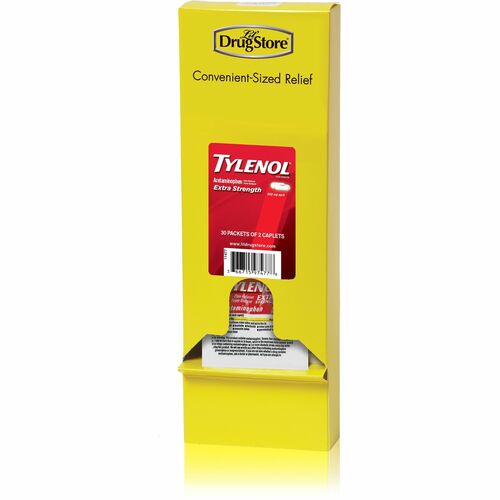 LIL' Drug Store  Tylenol EX Caplets, Meds Dispenser Singles Refill,2/PK,30/BX