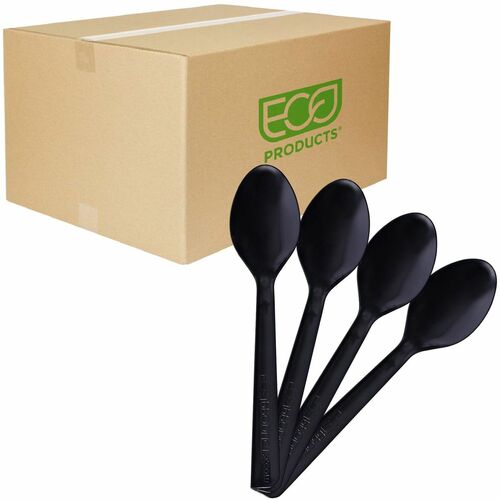 Eco-Products  Spoons, Recycled Polysterene, 50/PK, 20PK/CT, Black-ECOEPS113
