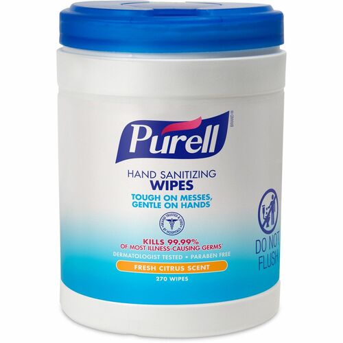 Gojo  Sanitizing Wipes, 270 Wipes/Canister, White-GOJ911306