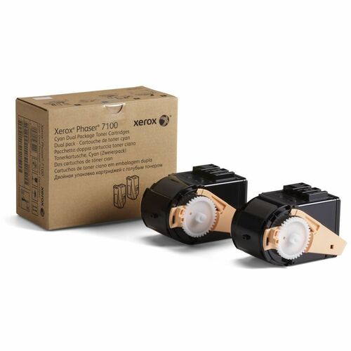 Xerox  Toner Cartridge, Hi-Cap, 9000 Page Yield, 2/BX, Cyan