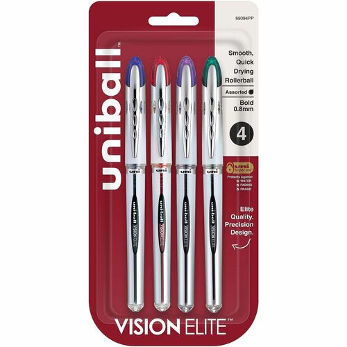 uni-ball Corporation  Pen,Gel,Rollerball,Refillable,0.8mm,4/PK,Assorted Ink
