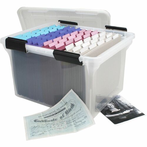 Iris  File Box, w/Lid, Letter/Legal, 14-3/5"x18"x10-7/8", Clear