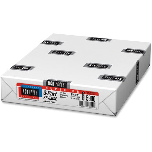 NCR Paper  Reverse 3-Part Paper, 8-1/2"x11", 500SH/PK,PK/CY/WE
