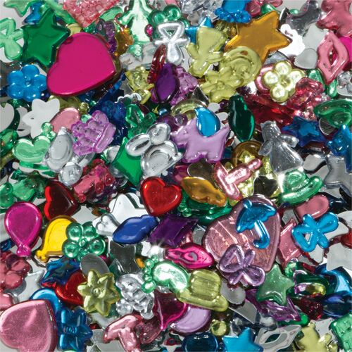 Pacon  Gems, Acrylic, Assorted Shapes/Sizes, 1/2 lb, AST