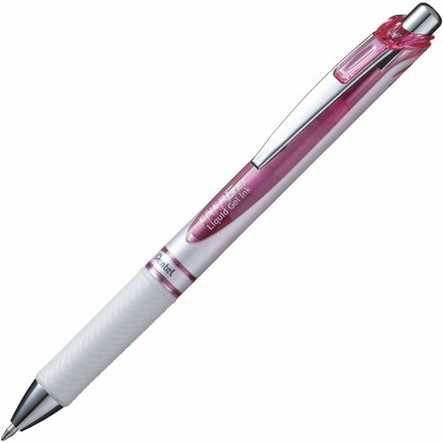 Pentel  Gel Pen,Retractable,Metal Tip,.7mm,Pearl/BE Barrel/PL/WE