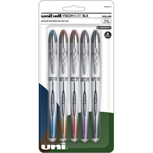 uni-ball Corporation  Rollerball Gel Pen, Refillable, 0.8mm, 5/PK, Assorted Ink