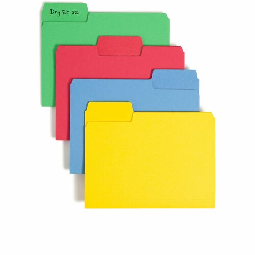 Smead  Erasable SuperTab File Folder, 1/3 cut, 24/PK, Ltr, Assorted