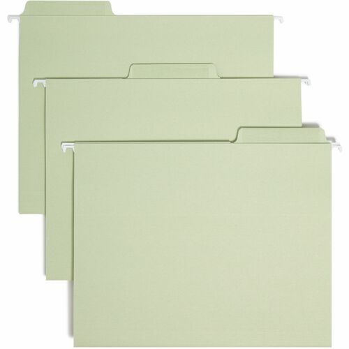 Smead  Hanging Folder, 1/3 Cut, 11Pt, Ltr, 20/BX, Moss