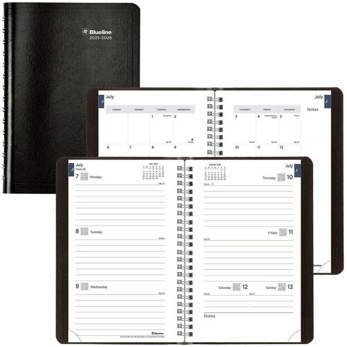 Rediform  Academic Planner, Weekly, 13Mth, July-July, 8"x5", Black