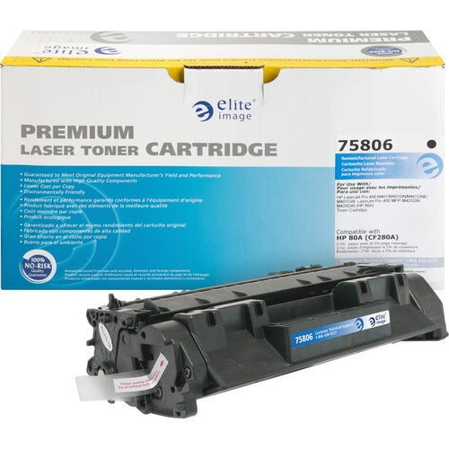 Elite Image  Toner Cartridge, r/ HP CF280A, 2700 Page Yield, Black-ELI75806
