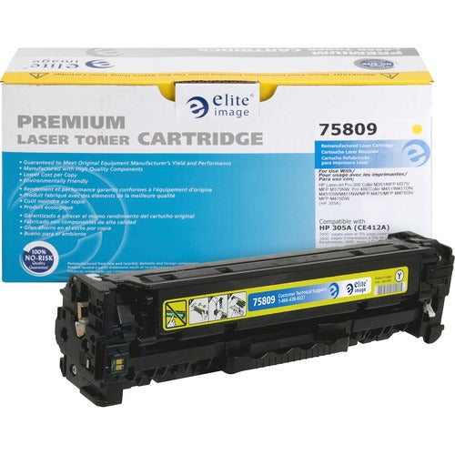 Elite Image  Toner Cartridge, f/HP CE412A, 2600 Page Yield, Yellow-ELI75809
