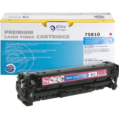 Elite Image  Toner Cartridge, f/HP CE413A, 2600 Page Yield, Magenta-ELI75810