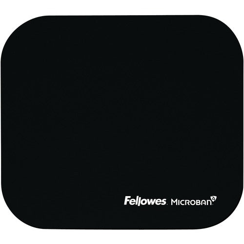 Fellowes  Microban Mouse Pad, 9"x8"x1/8", Nonskid, Black-FEL5933901