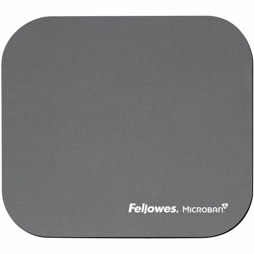 Fellowes  Mouse Pad W/ Microban Protection, 9"x8"x3/16", Silver-FEL5934001