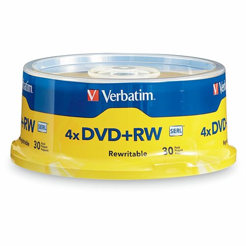 Verbatim  DVD+RW, 4X, 4.7GB, 30/PK, Spindle